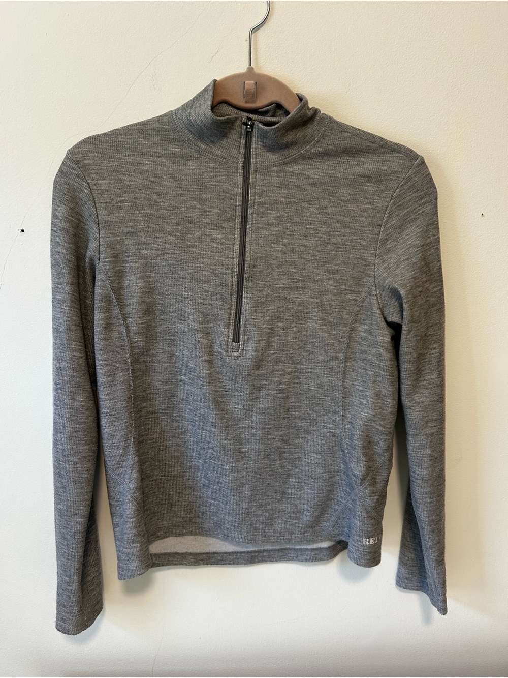 REI Women's Heather Gray Half-Zip Pullover Sweater